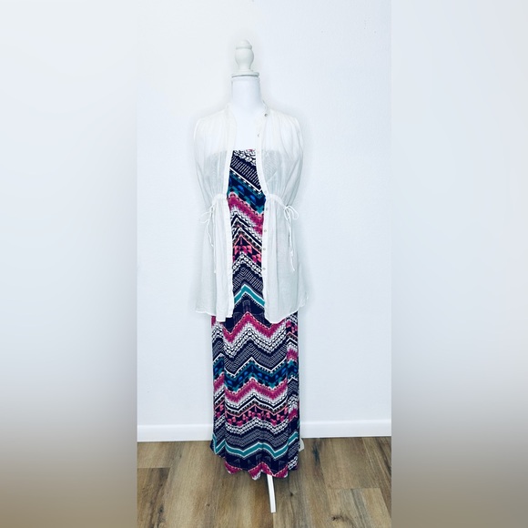 Trixxi Dresses & Skirts - Chevron Strapless Dress in Multicolor